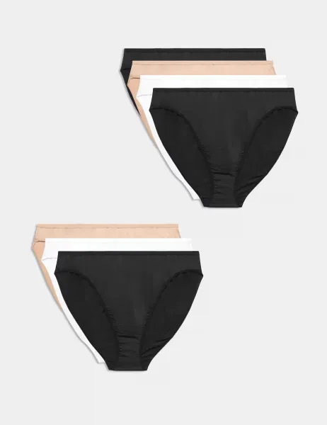Marks & Spencer 7 Pack Microfibre High Leg Knickers White Mix