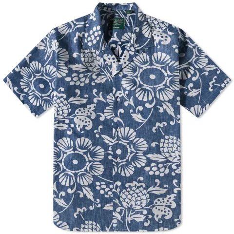 Duke's Pareo Reverese Print Camp Collar Shirt