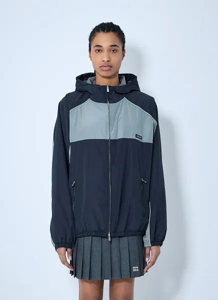 Technical Silk-Blend Hooded Jacket