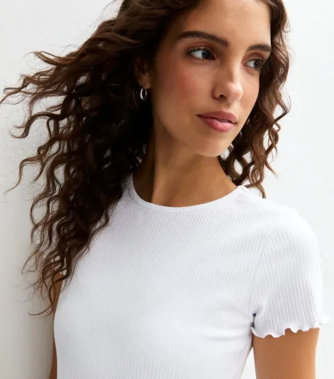 Women's Tall White Ribbed Jersey Babylock T-Shirt