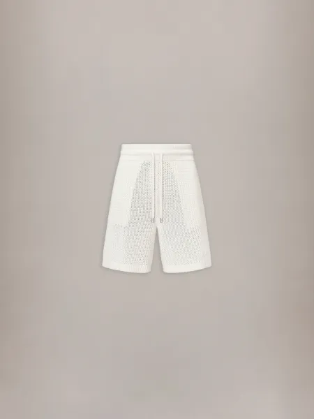 CROCHET MESH SHORT - Ivory