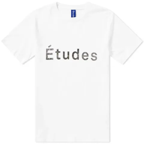 Études Page White Silver Print Tee