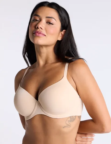 Boux Avenue Padded Microfibre T-Shirt Bra (B-F) Natural