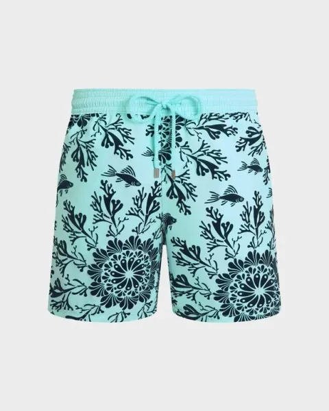 Vilebrequin Men Swim Shorts Flocked Coral Mandala
