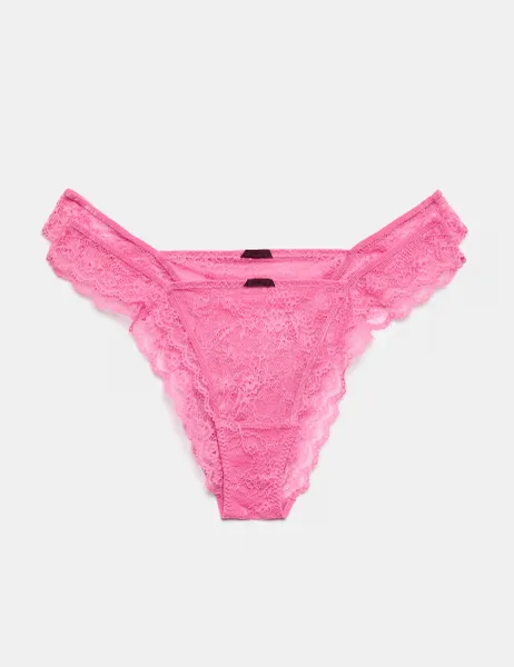 Marks & Spencer 2 Pack Ida Lace Miami Knickers Medium Pink