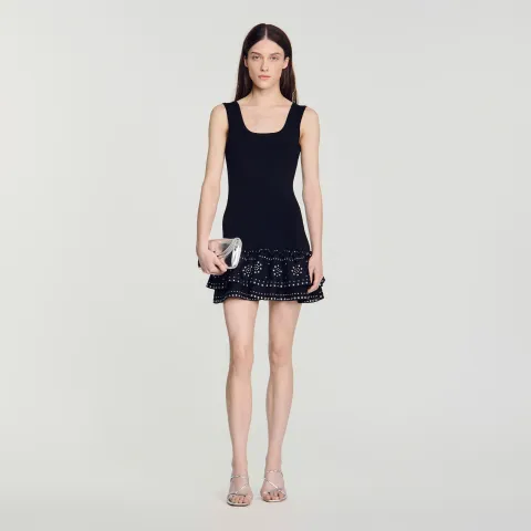 Short knit dress with studs
