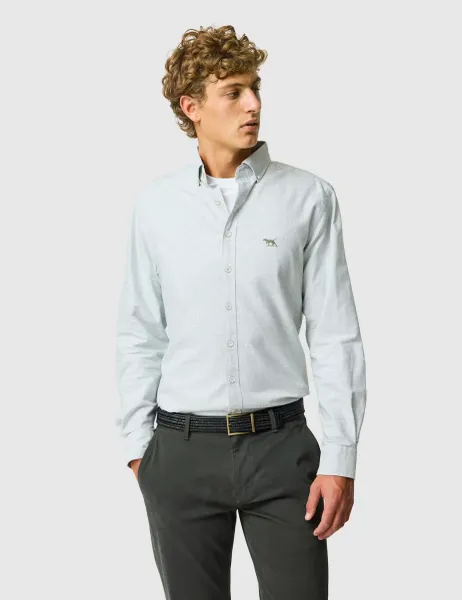 Rodd & Gunn Slim Fit Pure Cotton Oxford Shirt Green Mix