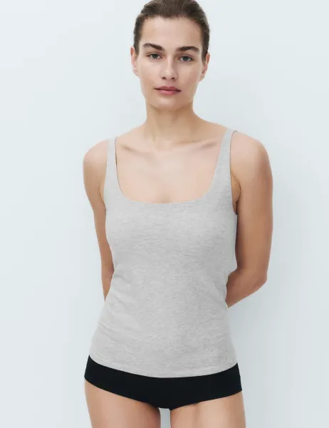 Marks & Spencer Secret Support Scoop Neck Bra Vest Grey Marl