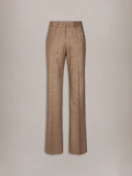 MA FIT LUREX TROUSER - Coffee