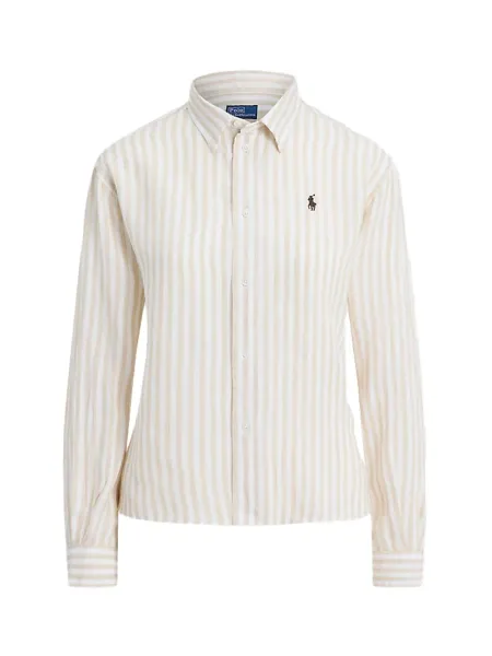 Linen Shirt Tan/White