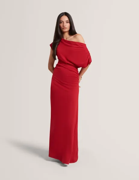 Ted Baker Jersey Midi Skater Dress Red
