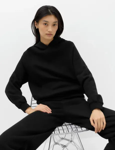 Marks & Spencer Pure Cotton Premium Ultimate Hoodie Black