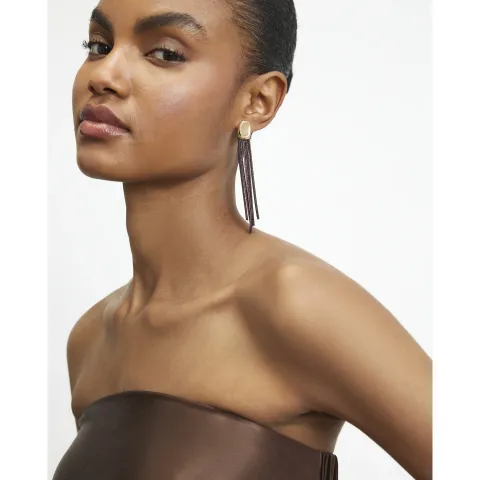 River Island Tassel Chain Drop Earrings