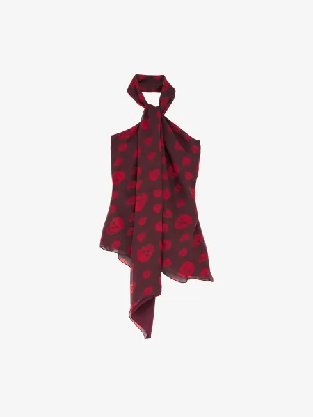 Skull Print Halterneck Top