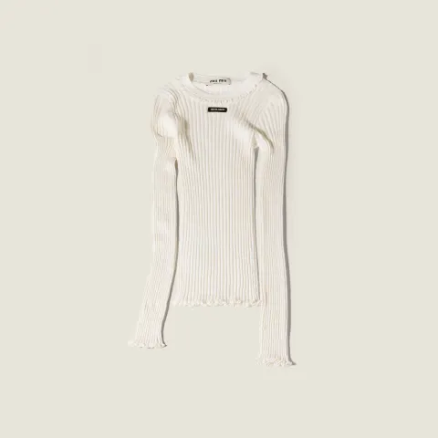 Silk crew-neck sweater