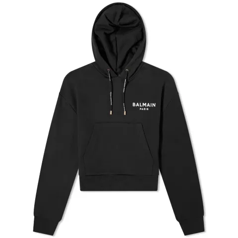 Flock Logo Cropped Hoodie