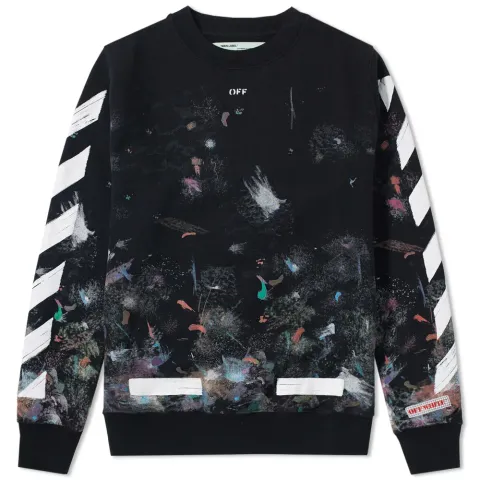 Diagonal Galaxy Brushed Crew Sweat