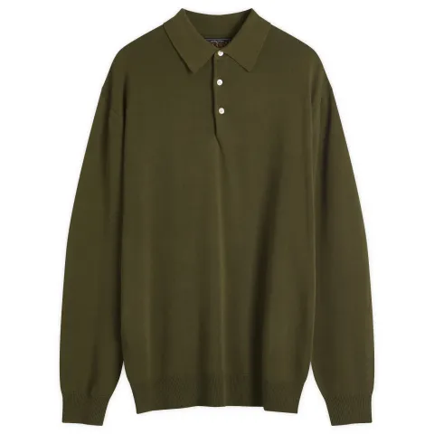 12g Knit Long Sleeve Polo