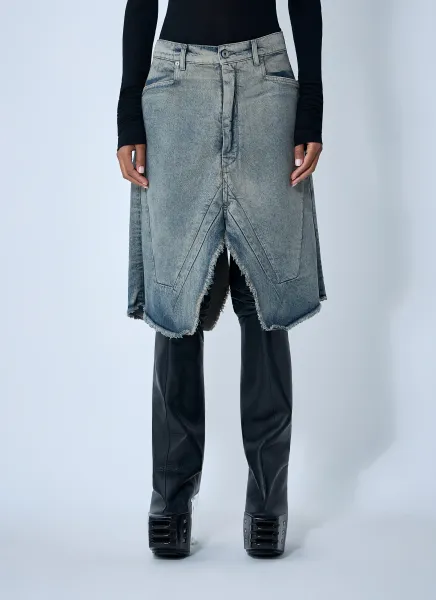 Slivered Denim Skirt