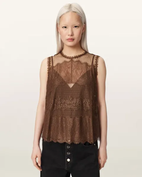 Clara Lace Mesh Sleeveless Top