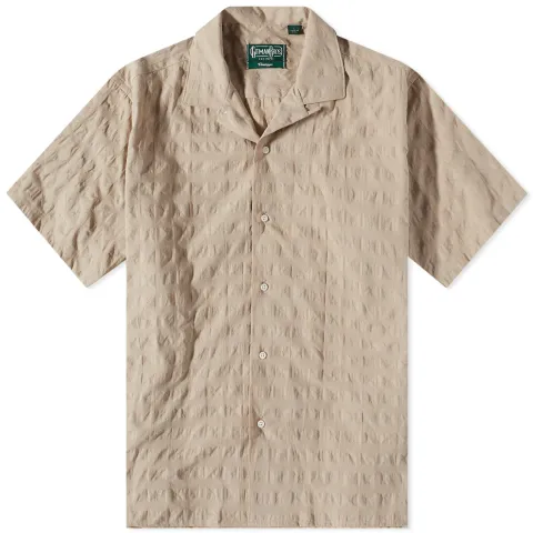 Japanese Ripple Jacquard Camp Collar Shirt