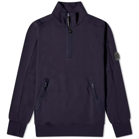 Diagonal Raised Fleece Zipped Sweatshirt