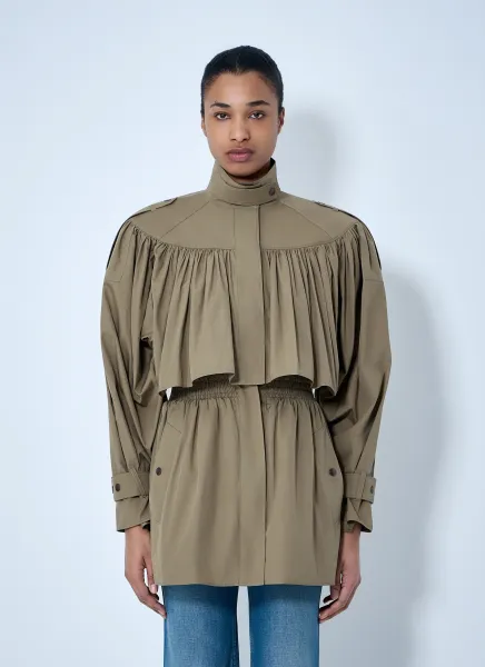 Gathered High-Collar Jacket