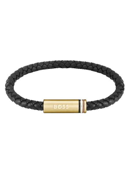 Boss Braided Leather Bracelet