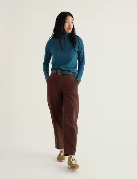 Seasalt Cornwall Cotton Rich Roll Neck Regular Fit Top Teal