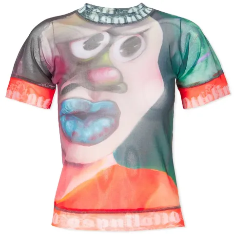 Logo Print Mesh T-Shirt