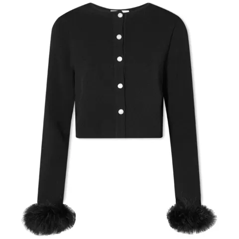 Fluffy Cuff Knitted Cardigan