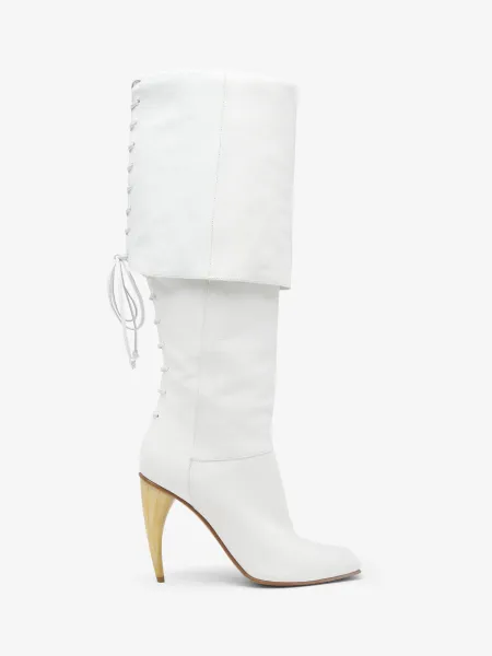 Horn Heel Knee-High Boot