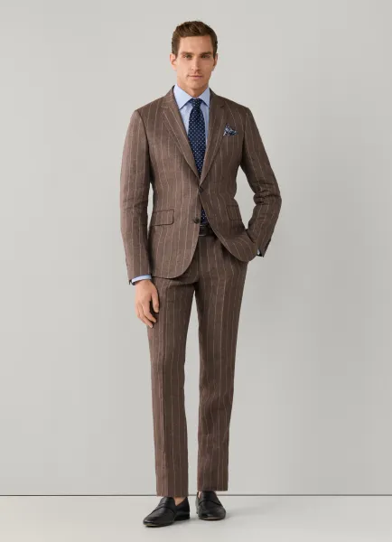 Pure Linen Wide Stripe Suit
