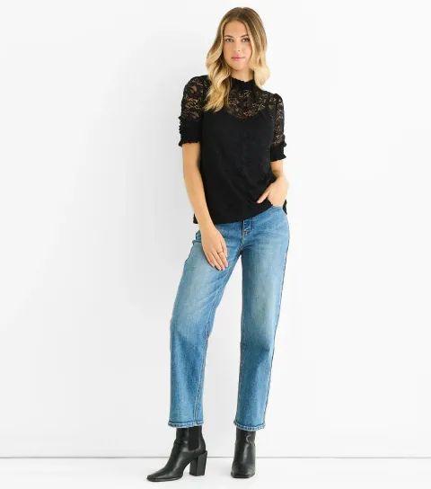 Women's High Neck Lace Blouse