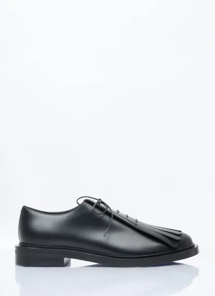Fringed Leather Lace-Ups
