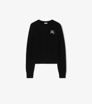 Knight Wool Cashmere Cardigan in Black
