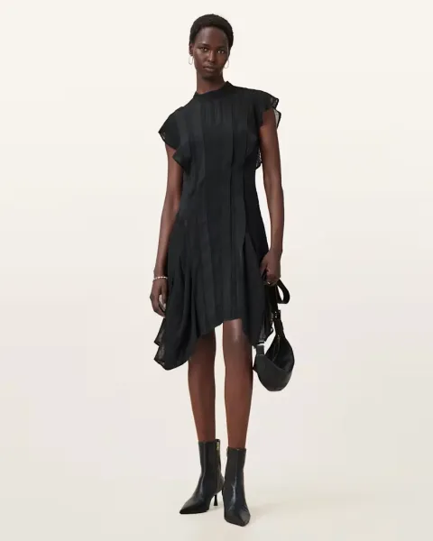 Fleur Textured Asymmetric Hem Dress