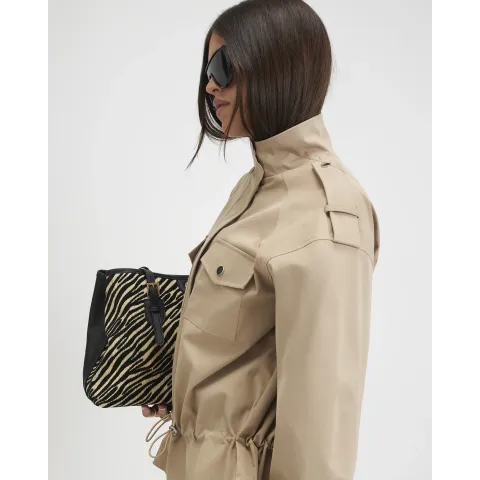 River Island Funnel Neck Tie Waist Bomber Jacket