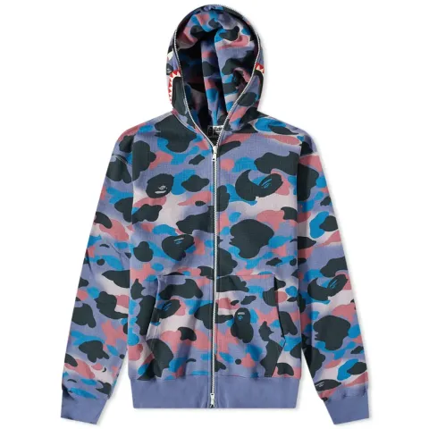 Grid Camo Shark Full Zip Hoodie