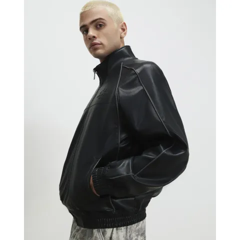 River Island Faux Leather Tracksuit Jacket