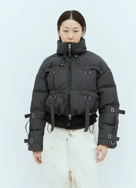 Strap Cropped Puffer Down Jacket