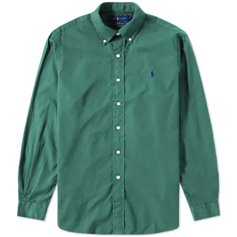 Garment Dyed Button Down Twill Shirt