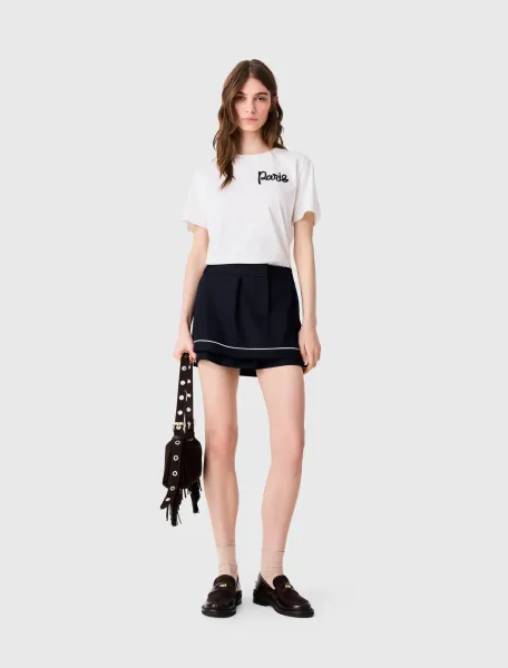 T-shirt with embroidered Paris logo