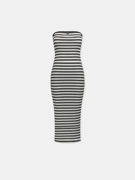 WOMEN - WOMEN'S MA STRIPED MAXI DRESS - White