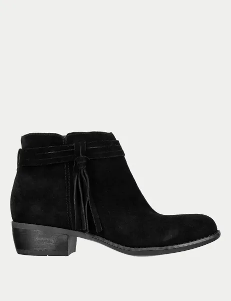 Skechers Texas Modern Western Suede Ankle Boots Black