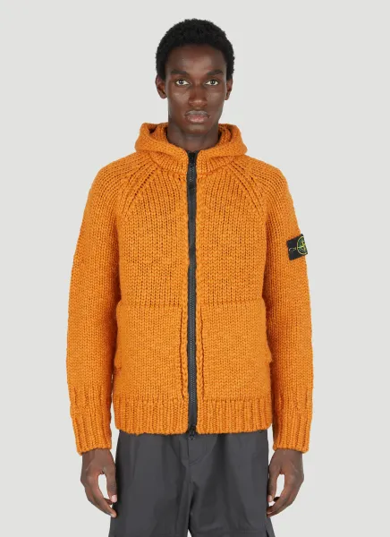 Wool Knit Zip Up Sweater