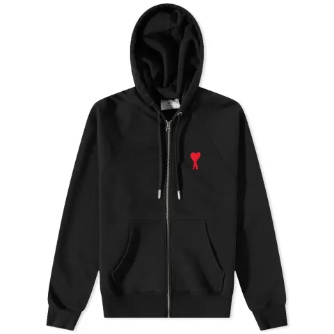 AMI Heavy Fleece Small A Heart Zip Hoodie