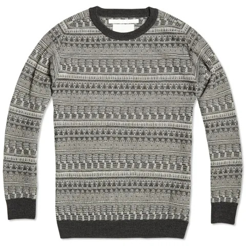 Microchips Pattern Round Neck Knit Sweater