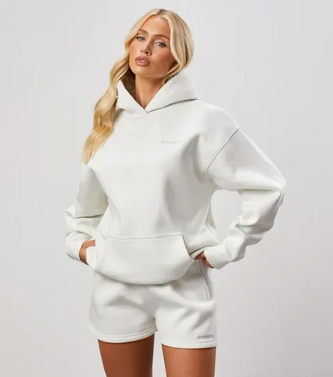 Women's 365 Cream Logo Embroidered Hoodie