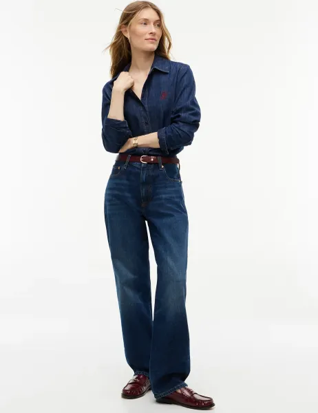 Tommy Hilfiger Sarah High Waisted Straight Leg Jeans Blue